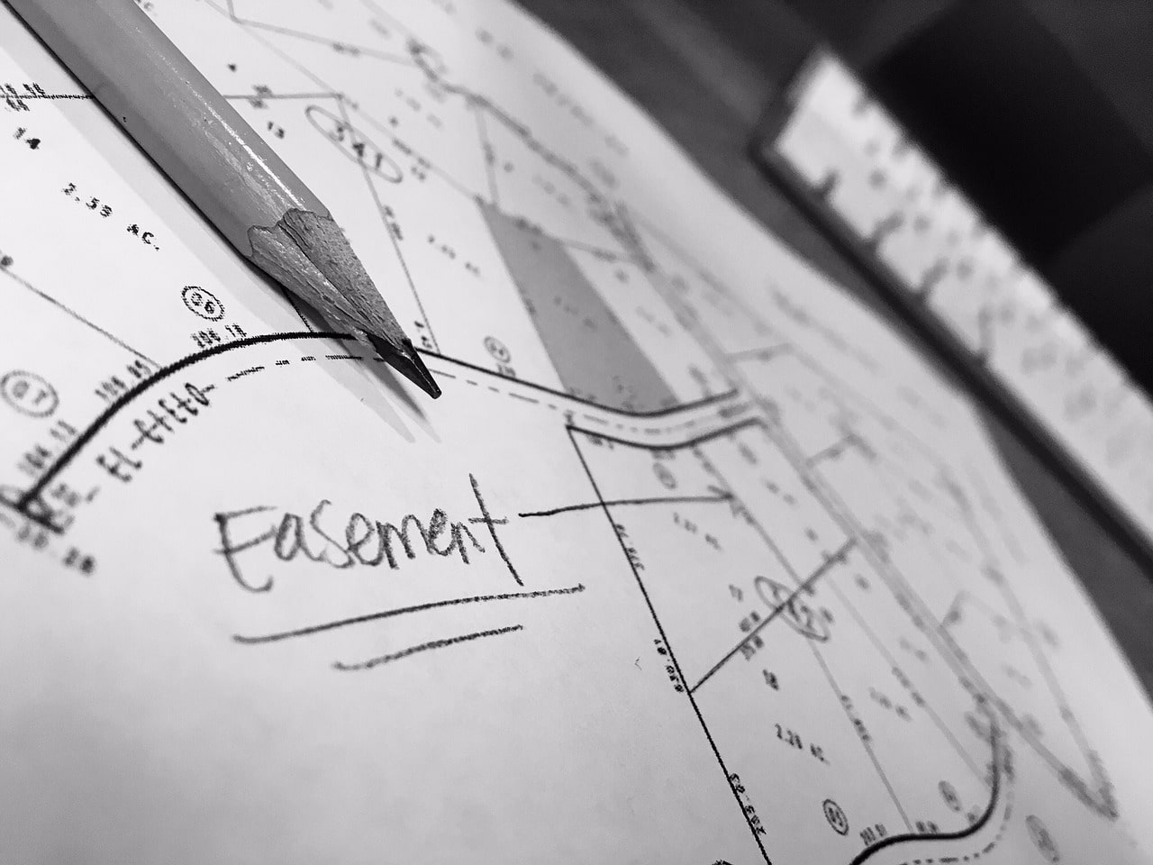Image of Blueprint Denoting Easement Location