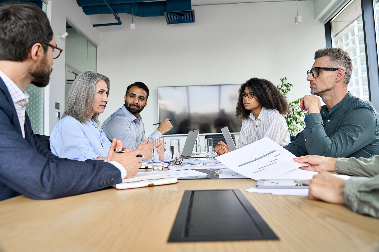 Diverse professionals team meeting