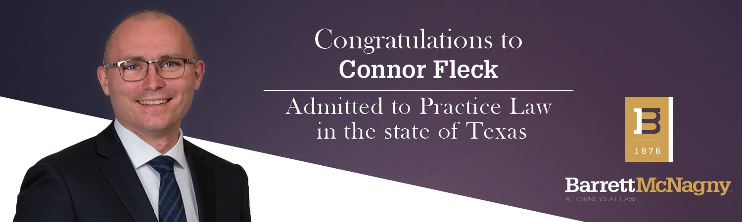 Conner Fleck Admitted to Practice Law in Texas